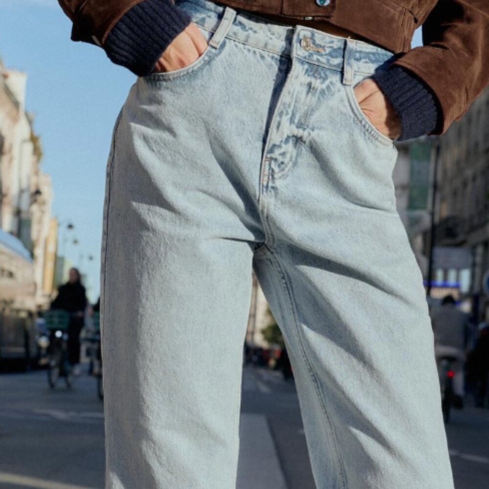 Zara high rise z1975 straight leg jeans